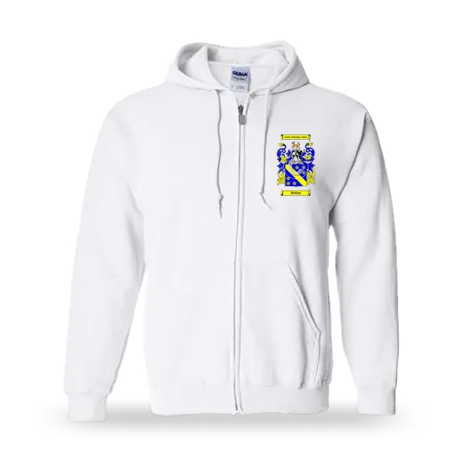 Britiyn Unisex Coat of Arms Zip Sweatshirt - White