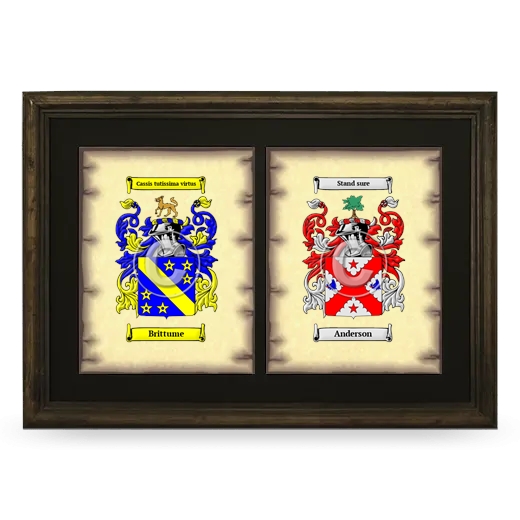 Double Coat of Arms Framed - Brown