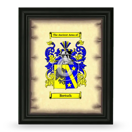 Bretsch Coat of Arms Framed - Black