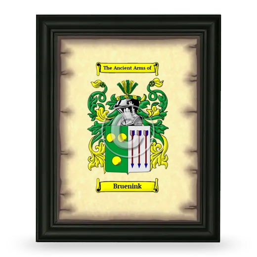 Bruenink Coat of Arms Framed - Black