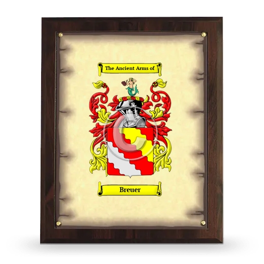 Breuer Coat of Arms Plaque