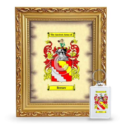 Breuer Framed Coat of Arms and Keychain - Gold