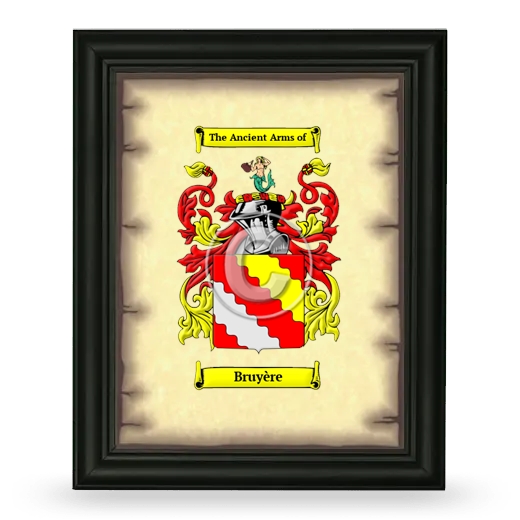 Bruyère Coat of Arms Framed - Black