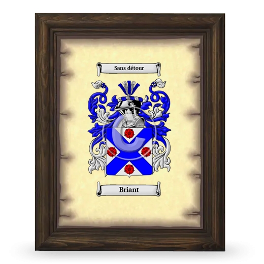 Briant Coat of Arms Framed - Brown