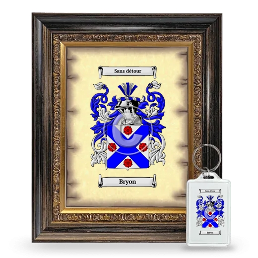 Bryon Framed Coat of Arms and Keychain - Heirloom