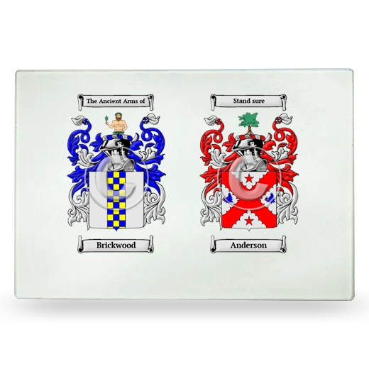 Double Coat of Arms Glass Cutting Board