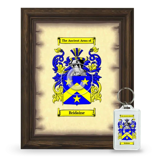 Bridaine Framed Coat of Arms and Keychain - Brown