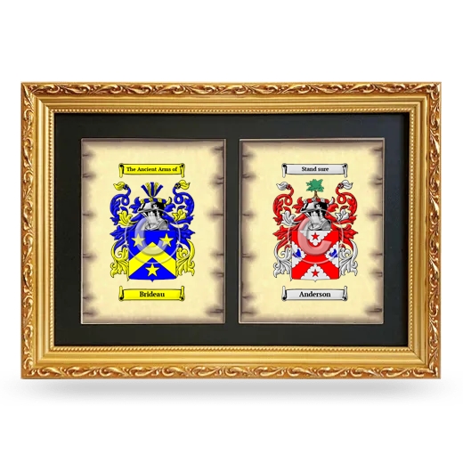 Double Coat of Arms Framed - Gold