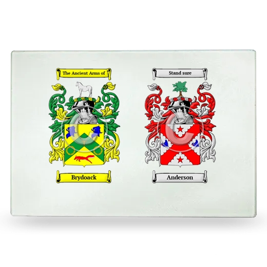 Double Coat of Arms Glass Cutting Board