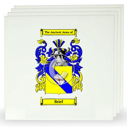 Brief Set of Four Large Tiles with Coat of Arms