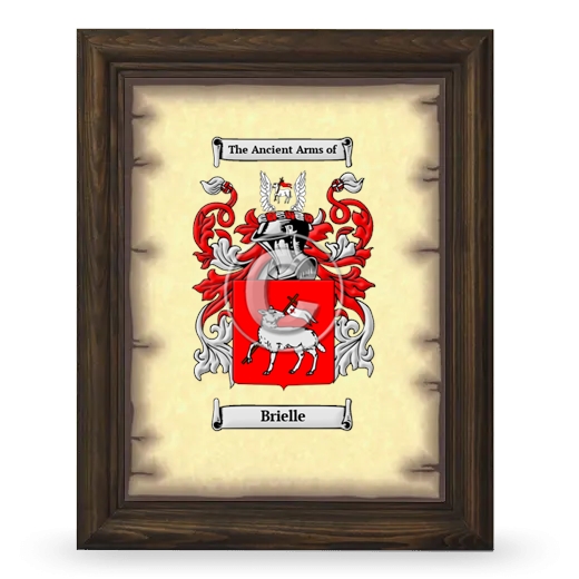Brielle Coat of Arms Framed - Brown