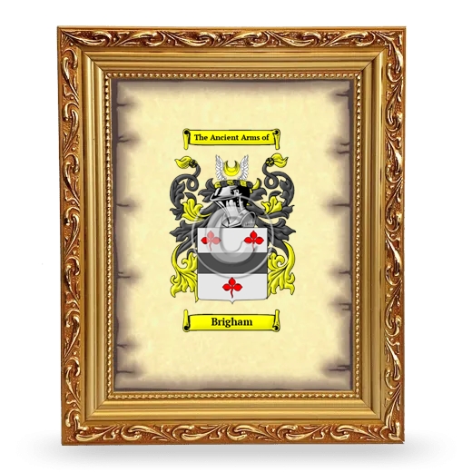 Brigham Coat of Arms Framed - Gold