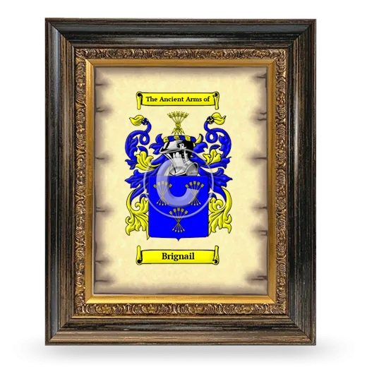 Brignail Coat of Arms Framed - Heirloom