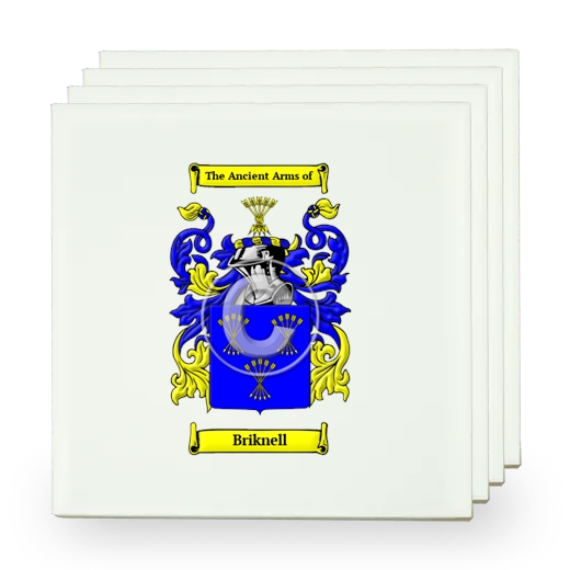 Briknell Set of Four Small Tiles with Coat of Arms