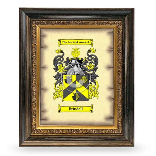 Brindell Coat of Arms Framed - Heirloom