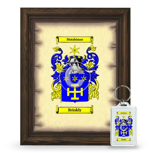 Brinkly Framed Coat of Arms and Keychain - Brown