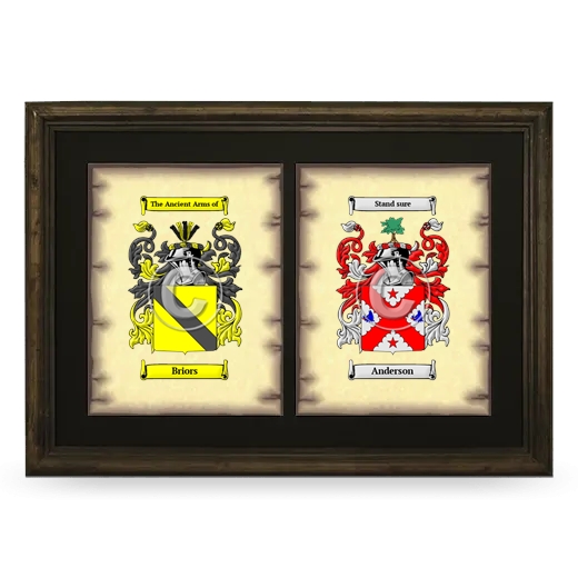 Double Coat of Arms Framed - Brown