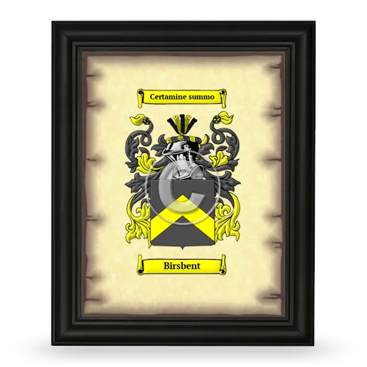 Birsbent Coat of Arms Framed - Black