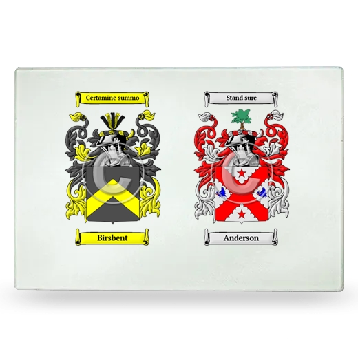 Double Coat of Arms Glass Cutting Board