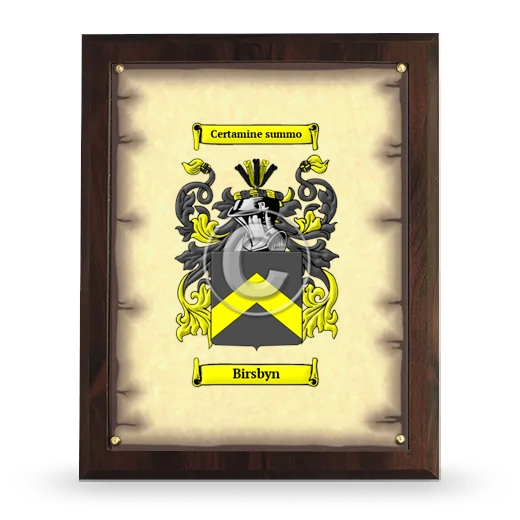 Birsbyn Coat of Arms Plaque