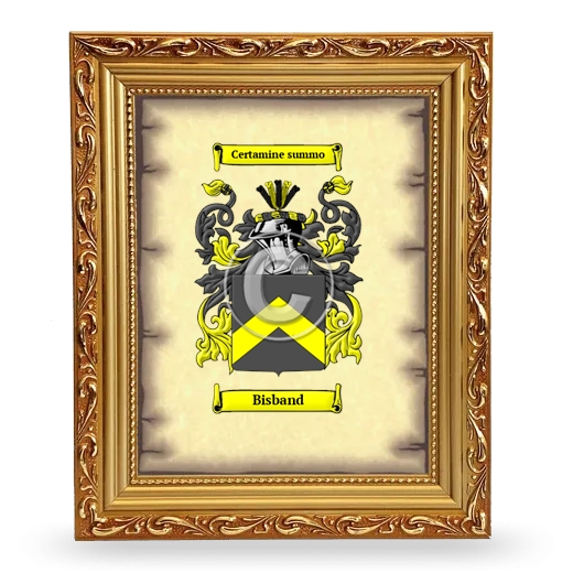 Bisband Coat of Arms Framed - Gold