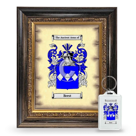 Brest Framed Coat of Arms and Keychain - Heirloom