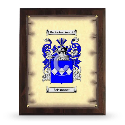 Brissonnet Coat of Arms Plaque