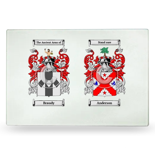 Double Coat of Arms Glass Cutting Board