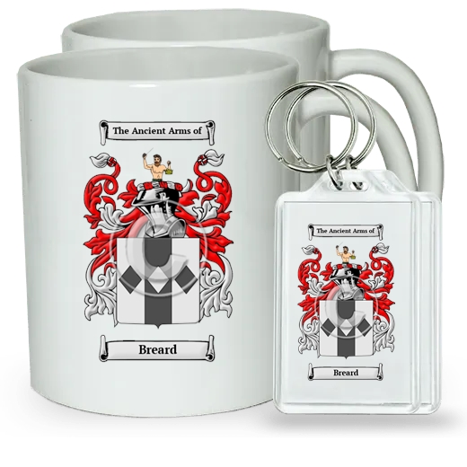 Breard Pair of Coffee Mugs and Pair of Keychains