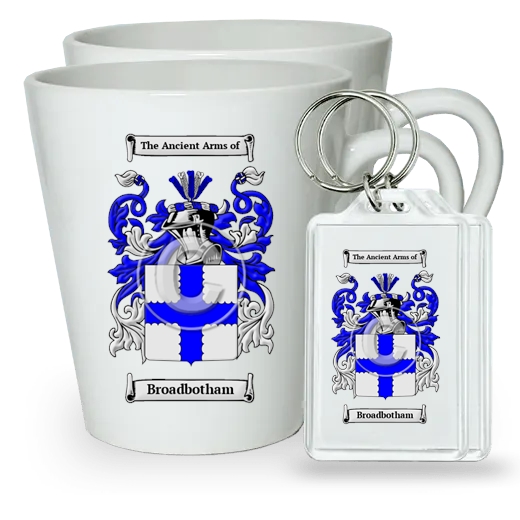 Broadbotham Pair of Latte Mugs and Pair of Keychains