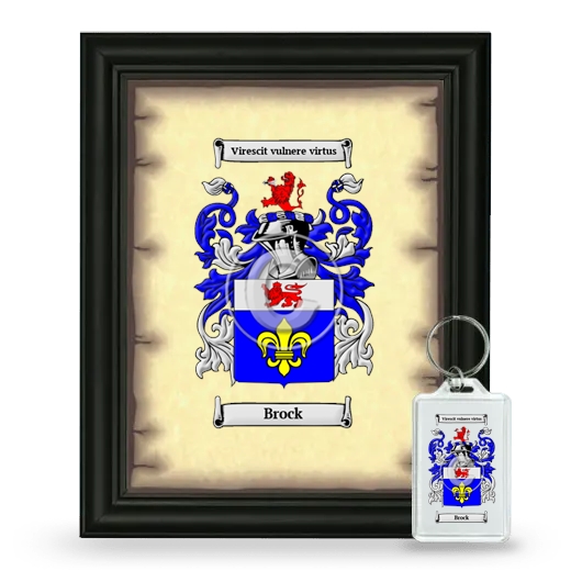 Brock Framed Coat of Arms and Keychain - Black