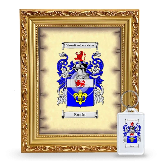 Brocke Framed Coat of Arms and Keychain - Gold