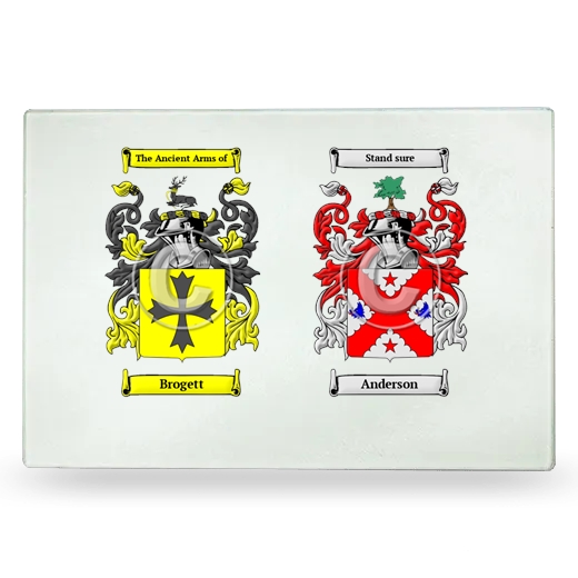 Double Coat of Arms Glass Cutting Board