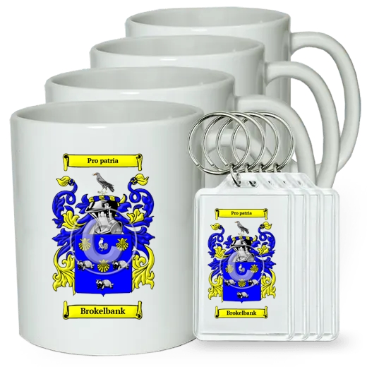 Brokelbank Set of 4 Coffee Mugs and Keychains