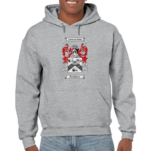 Brocklauss Grey Unisex Coat of Arms Hooded Sweatshirt