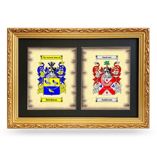 Double Coat of Arms Framed - Gold