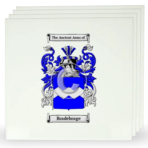 Bradebrage Set of Four Large Tiles with Coat of Arms