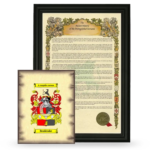 Broderake Framed History and Coat of Arms Print - Black