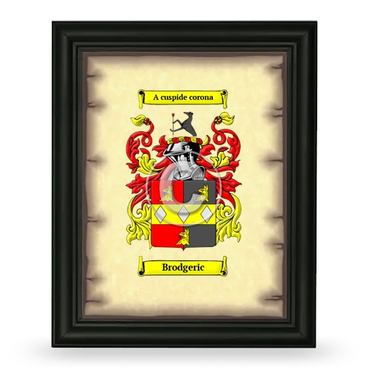 Brodgeric Coat of Arms Framed - Black