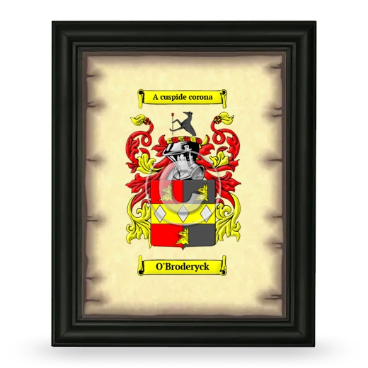 O'Broderyck Coat of Arms Framed - Black