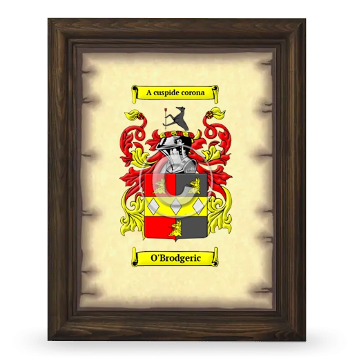 O'Brodgeric Coat of Arms Framed - Brown