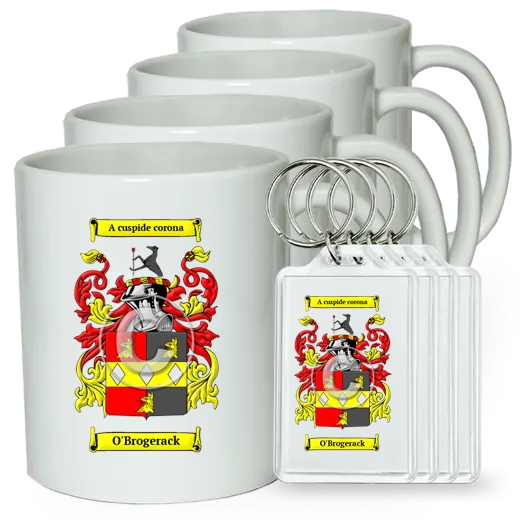 O'Brogerack Set of 4 Coffee Mugs and Keychains