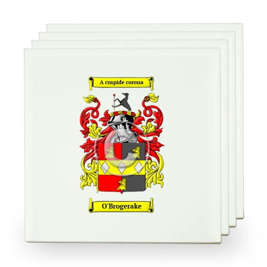 O'Brogerake Set of Four Small Tiles with Coat of Arms