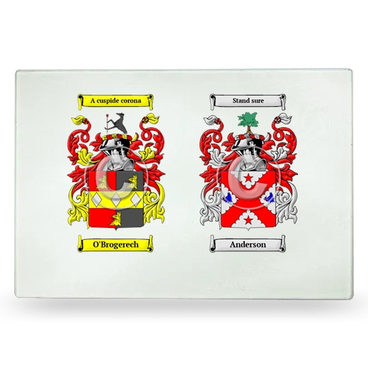 Double Coat of Arms Glass Cutting Board