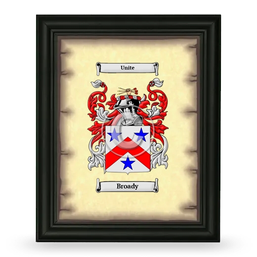 Broady Coat of Arms Framed - Black