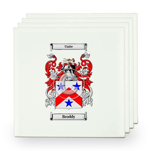 Broddy Set of Four Small Tiles with Coat of Arms