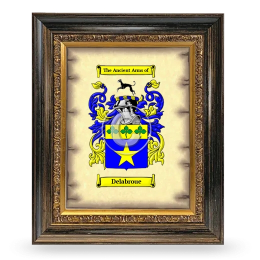 Delabroue Coat of Arms Framed - Heirloom