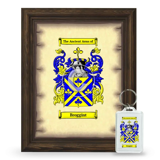 Broggint Framed Coat of Arms and Keychain - Brown