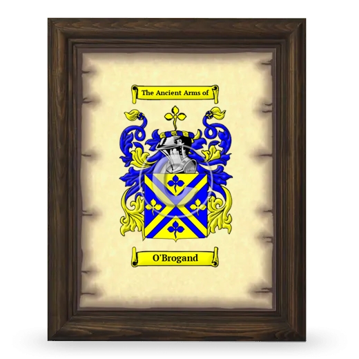 O'Brogand Coat of Arms Framed - Brown