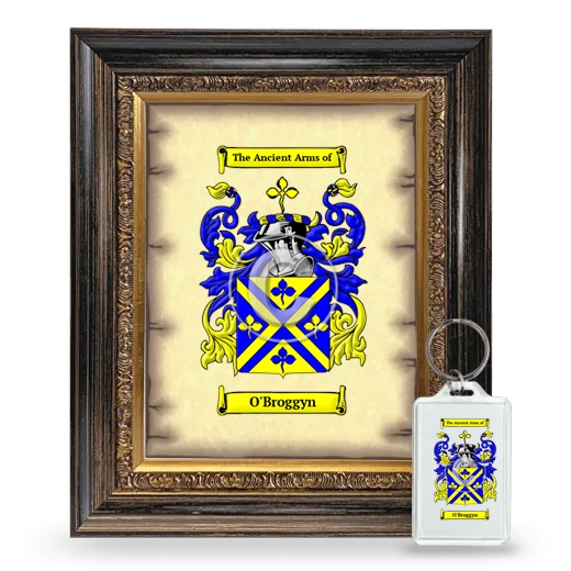 O'Broggyn Framed Coat of Arms and Keychain - Heirloom